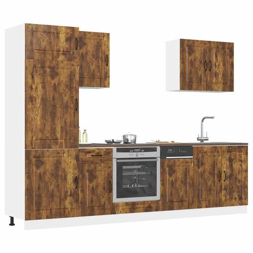 vidaXL 7-delige Keukenkastenset Kalmar bewerkt hout gerookt, Huis en Inrichting, Kasten | Overige, Nieuw, Verzenden