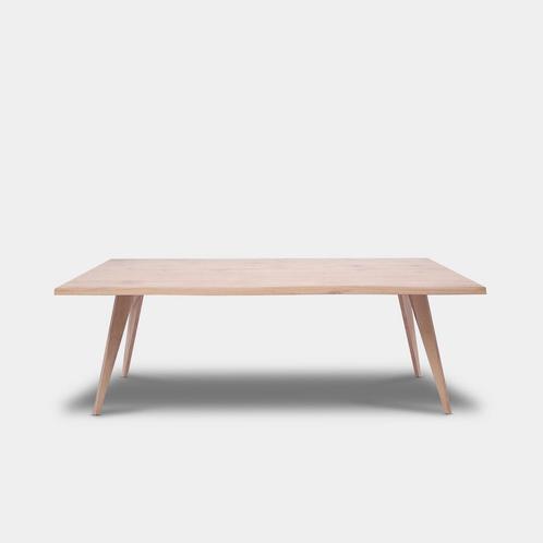 Tafel Boomstam Eikenhout - Hout Onderstel - Onbehandeld, Huis en Inrichting, Tafels | Eettafels