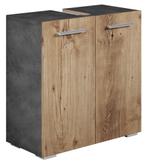 Wastafelkast Jupiter 60 x 30 x 60 cm Kastanje Eiken Grijs, Verzenden, Nieuw