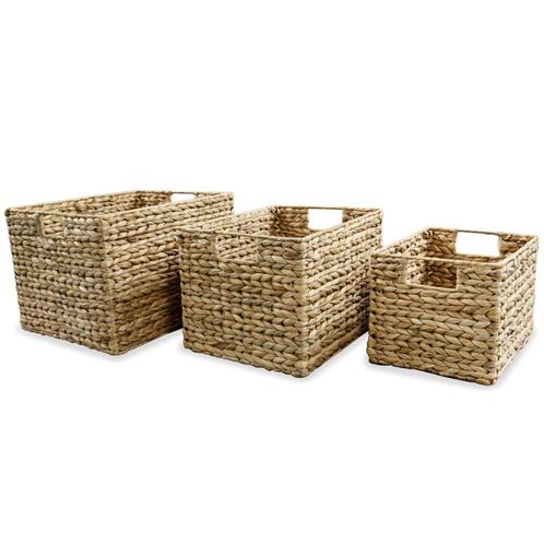 vidaXL Opbergmandenset waterhyacint 3-delig, Doe-het-zelf en Bouw, Kratten en Dozen, Nieuw, Verzenden