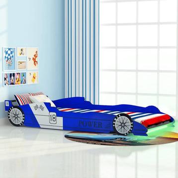 vidaXL Kinderbed raceauto met LED-verlichting blauw 90x200, Kinderen en Baby's, Verzenden, Nieuw
