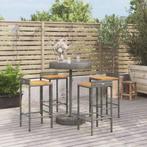 vidaXL 5-delige Tuinbarset poly rattan en massief acaciahout, Tuin en Terras, Verzenden, Nieuw