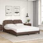 vidaXL Bedframe met hoofdbord kunstleer bruin 160x200 cm, Huis en Inrichting, Slaapkamer | Bedden, Verzenden, Nieuw