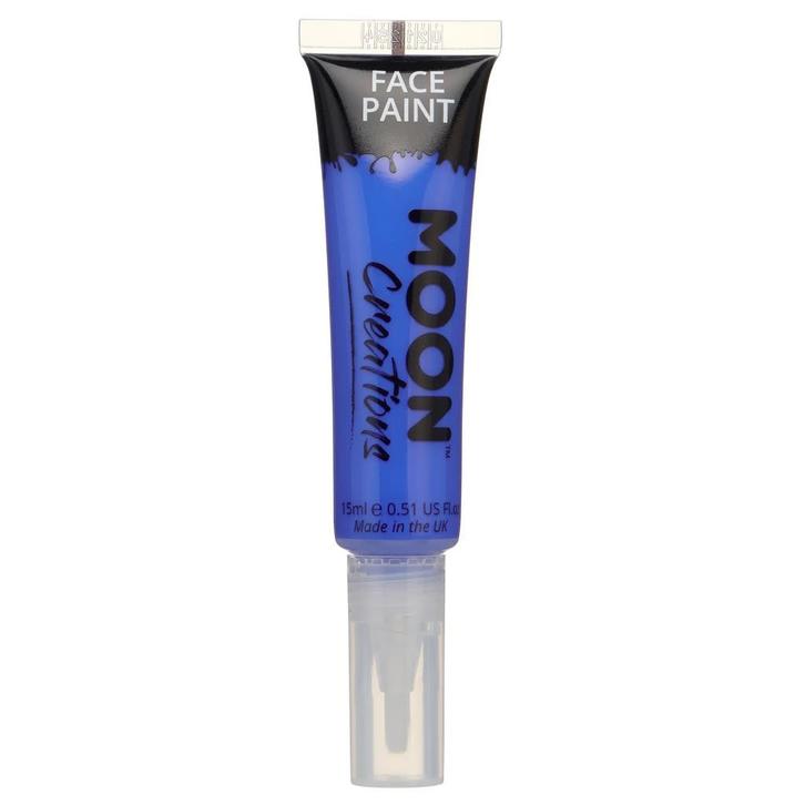 Moon Creations Face Paint with Brush Applicator Dark Blue 15, Hobby en Vrije tijd, Feestartikelen, Nieuw, Verzenden