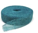 Jute band juteband jutte turquoise azuur rol 40m 5 cm. br, Nieuw