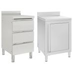 vidaXL Keukenkasten commercieel 2 st roestvrij staal, Verzenden