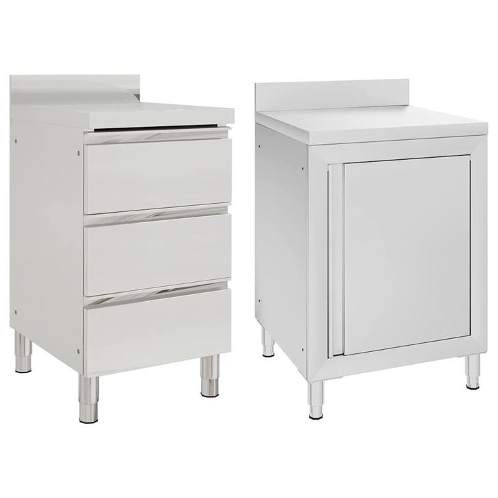 vidaXL Keukenkasten commercieel 2 st roestvrij staal, Zakelijke goederen, Horeca | Overige, Verzenden