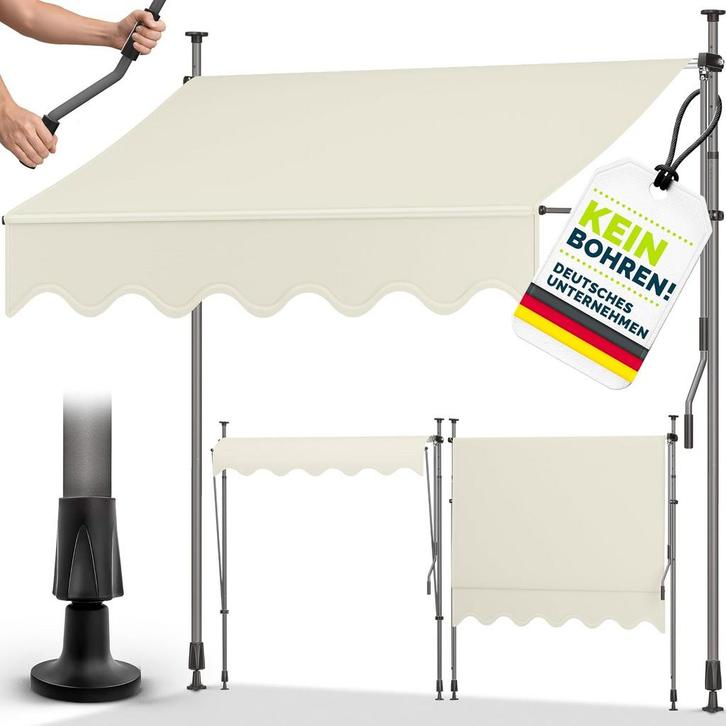 Klemluifel - Balkon luifel - Verticale luifel - 200 cm - Bei, Tuin en Terras, Schaduwdoeken, Nieuw, Verzenden