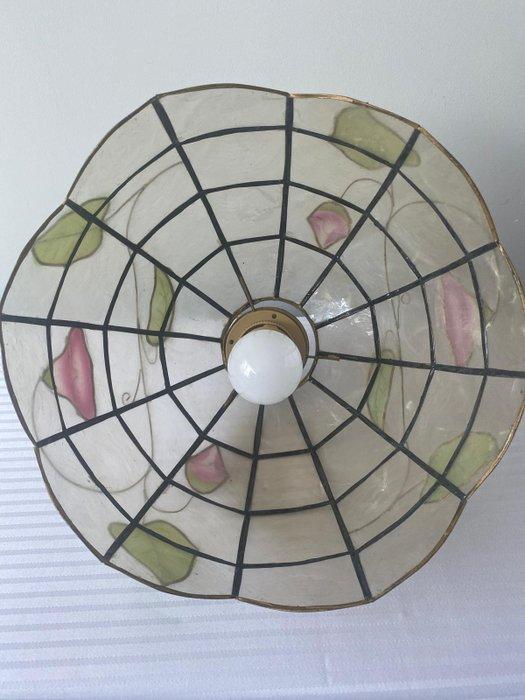 Lamp - Parelmoer, messing - Capiz-schelpenlamp, Antiek en Kunst, Curiosa en Brocante