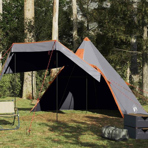 vidaXL Tipitent 5-persoons waterdicht grijs, Caravans en Kamperen, Tenten, Nieuw, Verzenden