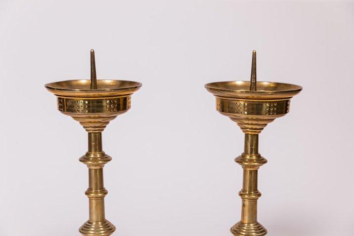 2 kerkkandelaren brons, 19e eeuw - Brons - 1850-1900, Antiek en Kunst, Kunst | Niet-Westerse kunst