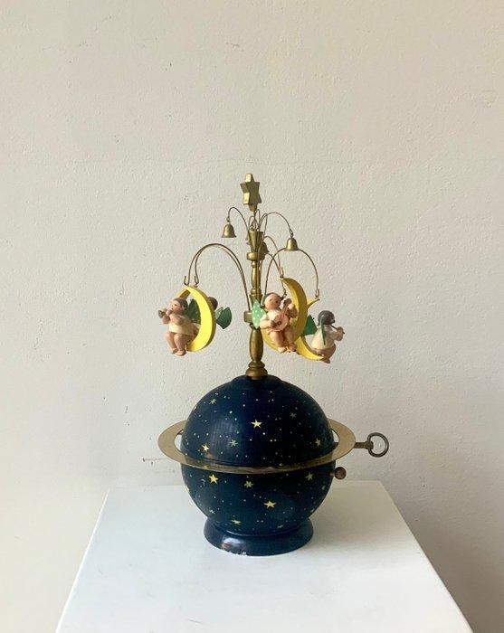 Kerstbeeldje Wendt & Kühn - Engel globus speeldoos - Hout,, Diversen, Kerst