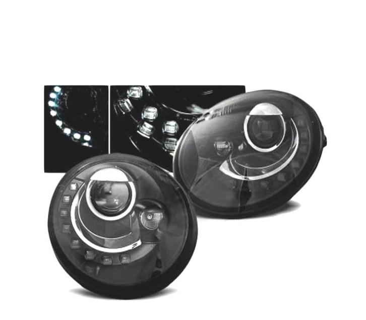 PHARES VOLKSWAGEN VW BEETLE 95-05 DIURNES FOND NOIR, Autos : Pièces & Accessoires, Éclairage, Envoi