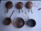 Frans - Pan (9) - sauspannen - Koper - Koperen set met, Antiek en Kunst