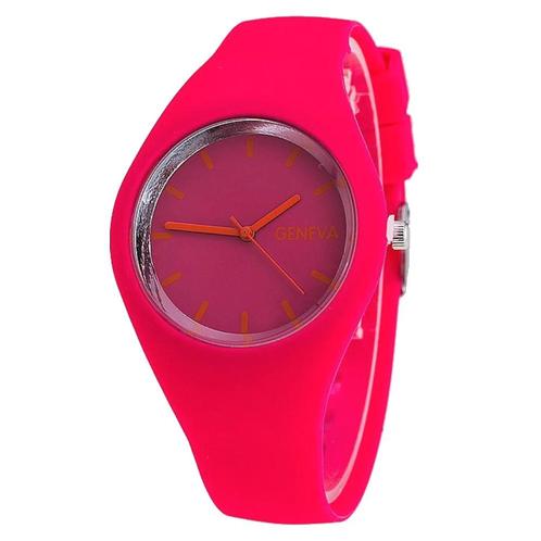 Fako® - Horloge - Geneva - Siliconen Ultra - Fuchsia, Handtassen en Accessoires, Horloges | Dames, Verzenden