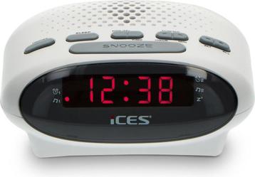 Ices ICR-210 - Wekkerradio - Wit, Verzenden