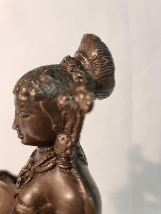 Oel Lampe - Brons - India - Indische Lakshmi-beeld, Antiek en Kunst, Kunst | Niet-Westerse kunst