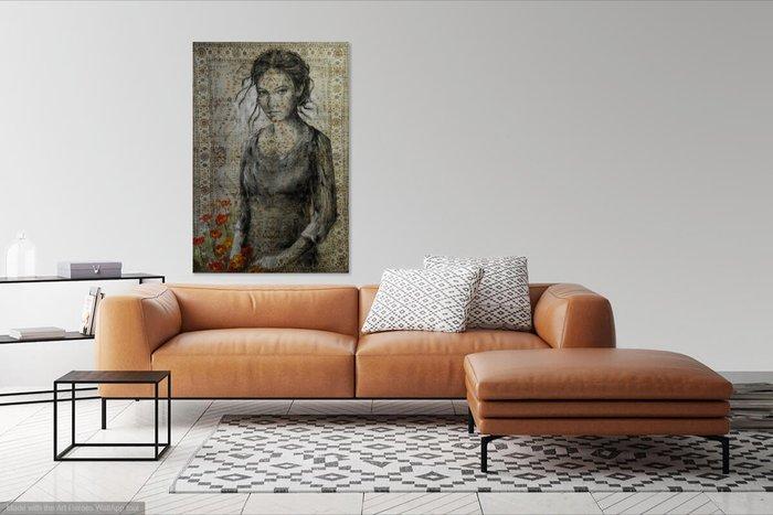 Jacqueline Klein Breteler - She blossoms. -painting on a, Antiquités & Art, Art | Objets design