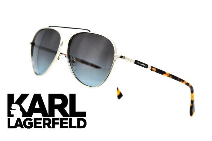 Karl Lagerfeld - ICON #7 KL344S 040 - Silver & Black Aviator, Bijoux, Sacs & Beauté, Lunettes de Soleil & Lunettes | Femmes