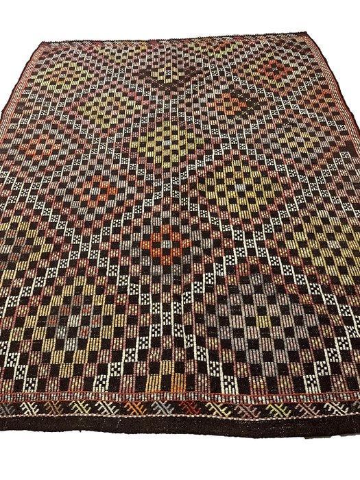 Turks gedempt - Kelim - 206 cm - 268 cm, Huis en Inrichting, Stoffering | Tapijten en Vloerkleden