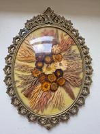 Lijst - Zinklegering, gedroogde bloemen