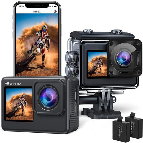 Strex Action Camera 4K 24MP - 60FPS / 30M Waterdicht / WiFi, TV, Hi-fi & Vidéo, Caméras action, Envoi