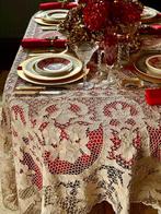 Magnifique manteau en dentelle de Burano, beau travail à la, Antiquités & Art