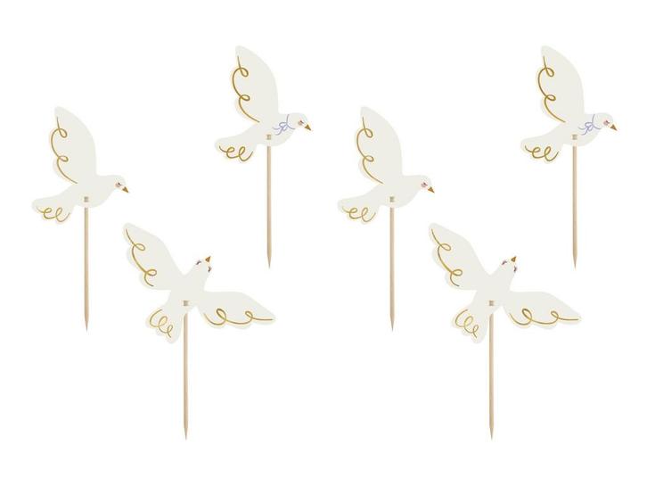 Cocktailprikkers Duif 14,5cm 6st, Hobby en Vrije tijd, Feestartikelen, Nieuw, Verzenden