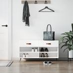 vidaXL Schoenenbank 102x35x55 cm bewerkt hout wit, Huis en Inrichting, Kasten | Schoenenkasten, Verzenden, Nieuw