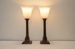 Lampe de table (2) - Paire de lampes à calice chic - Métal,, Antiquités & Art