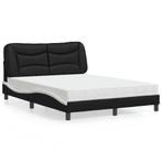 vidaXL Bed met matras kunstleer zwart en wit 120x200 cm, Huis en Inrichting, Slaapkamer | Bedden, Verzenden, Nieuw
