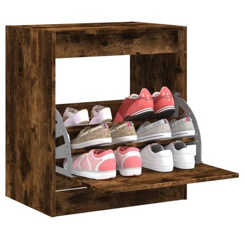 vidaXL Schoenenkast 60x42x69 cm bewerkt hout gerookt, Huis en Inrichting, Kasten | Schoenenkasten, Nieuw, Verzenden