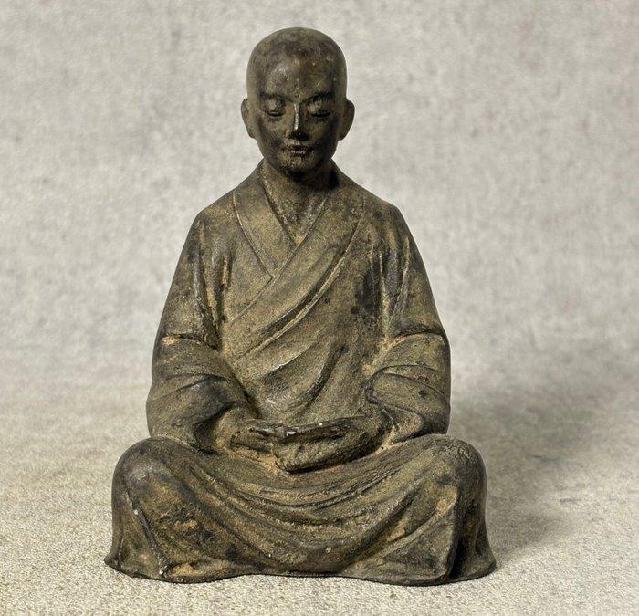GRATIS VERZENDING Monnik 12 cm - Brons - China - 20e eeuw, Antiquités & Art, Antiquités | Autres Antiquités