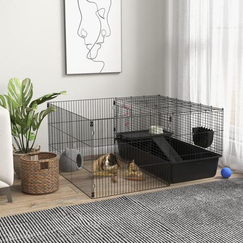 Caviaverblijf - Stalen Kooi - Drinkfles en Voerbak - Zwart, Dieren en Toebehoren, Overige Dieren-accessoires, Nieuw, Ophalen of Verzenden
