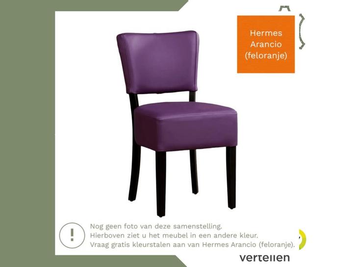 Leren eetkamerstoel Rest - Hermes Arancio (feloranje) -, Huis en Inrichting, Stoelen, Overige kleuren, Eén, Nieuw, Leer, Ophalen of Verzenden