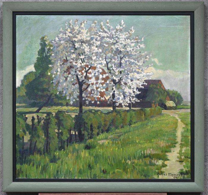 Alfons Marchant (1891–1967) - Paysage printanier aux arbres, Antiek en Kunst, Kunst | Schilderijen | Klassiek