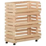 vidaXL Groentetrolley 77x30x80 cm massief grenenhout, Huis en Inrichting, Verzenden, Nieuw