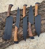 Tafelmessenset (5) - Hout, Staal - Tafelmessenset, Antiek en Kunst