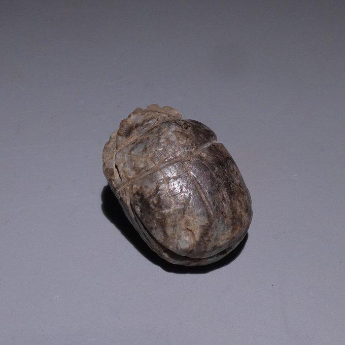 Oud-Egyptisch feldspaat Hartscarab. 2,8 cm lang. Laatste, Verzamelen, Mineralen en Fossielen