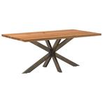 vidaXL Eettafel rechthoekig 180x100x74 cm massief eikenhout, Huis en Inrichting, Tafels | Eettafels, Verzenden, Nieuw