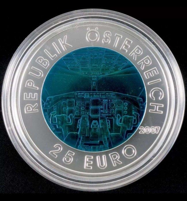 Oostenrijk. 25 Euro 2007 Luftfahrt NIOB Proof (Zonder, Postzegels en Munten, Munten | Europa | Euromunten
