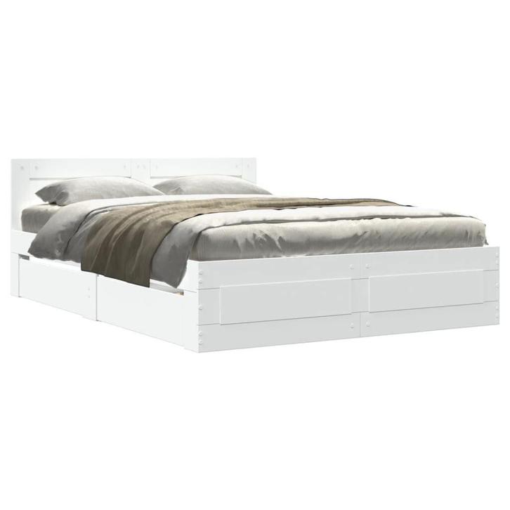 Bedframe wit 120x190 | Retour Deal | 60% Korting!, Huis en Inrichting, Slaapkamer | Bedden, Wit, Nieuw, Hout, Verzenden