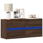 vidaXL Tv-wandmeubel met LED-verlichting 100x31x45 cm bruin, Huis en Inrichting, Kasten |Televisiemeubels, Verzenden, Nieuw