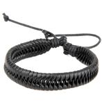 Fako Bijoux® - Armband - Leder - Snake - Zwart, Verzenden