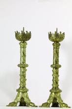 Paar kerkelijke kandelabers - 45 cm (2) - Antiek - Verguld, Antiek en Kunst