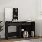 vidaXL Kaptafel met kastje LED bewerkt hout zwart, Huis en Inrichting, Verzenden, Nieuw