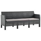 vidaXL Tuinbank 3-zits met kussens PP rattan, Tuin en Terras, Tuinsets en Loungesets, Verzenden, Nieuw