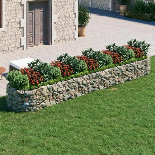 vidaXL Gabion plantenbak verhoogd 500x100x50 cm, Jardin & Terrasse, Pots de fleurs, Envoi