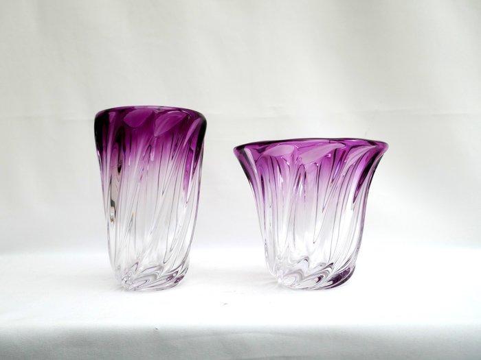 Val Saint Lambert - Vaas (2) - Kristal, Antiek en Kunst, Antiek | Glaswerk en Kristal