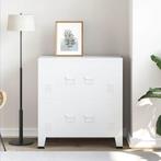 vidaXL Opbergkast industrieel 75x40x80 cm staal wit, Verzenden, Nieuw